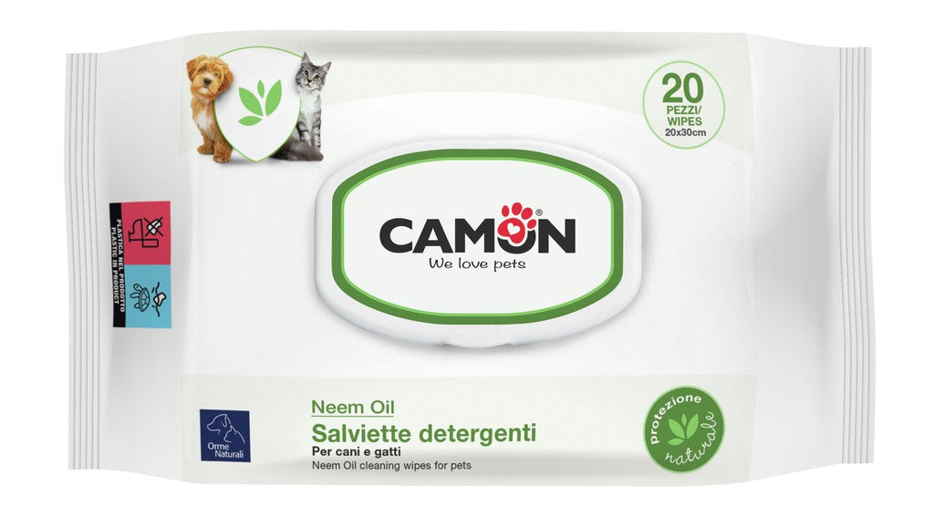 Camon Salviette Detergenti all'Olio di Neem - 20 Salviette Camon Salviette Detergenti all'Olio di Neem - 20 Salviette